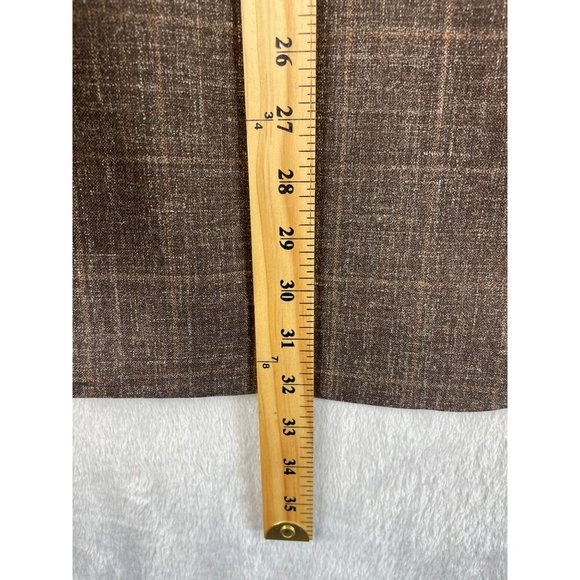 Mantoni Milan Italy Virgin Wool Sports Jacket Mens 46L Brown Plaid - Picture 3 of 10